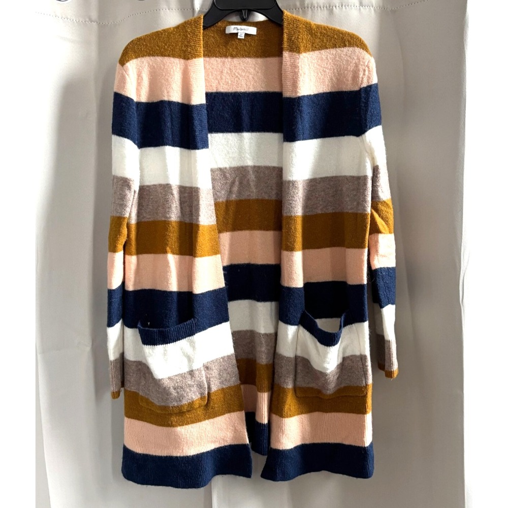 Madewell Womens Cardigan Sweater Size XS Stripe Wool Alpaca Preppy Office 18211x